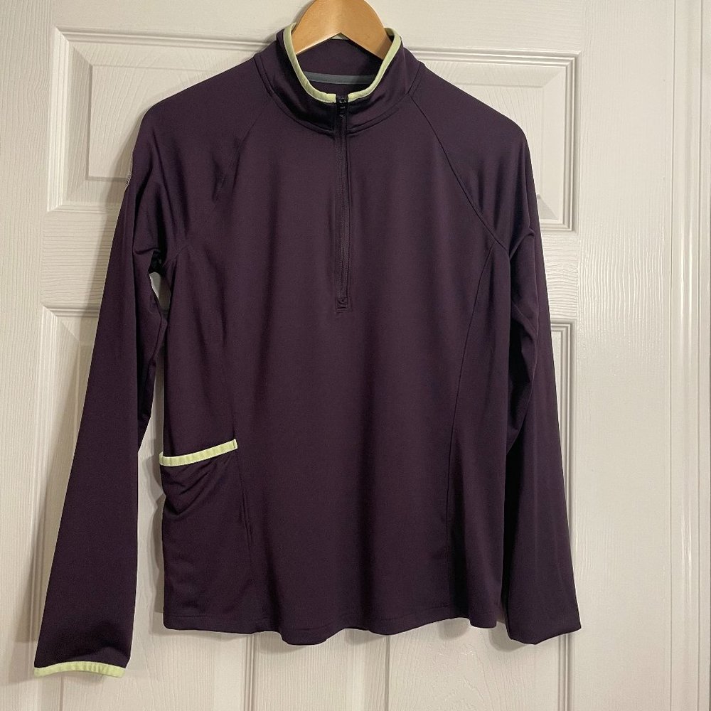 Under Armour PGA Golf Women's Purple Neon Yellow Dri-Fit Pullover Small - Picture 1 of 8